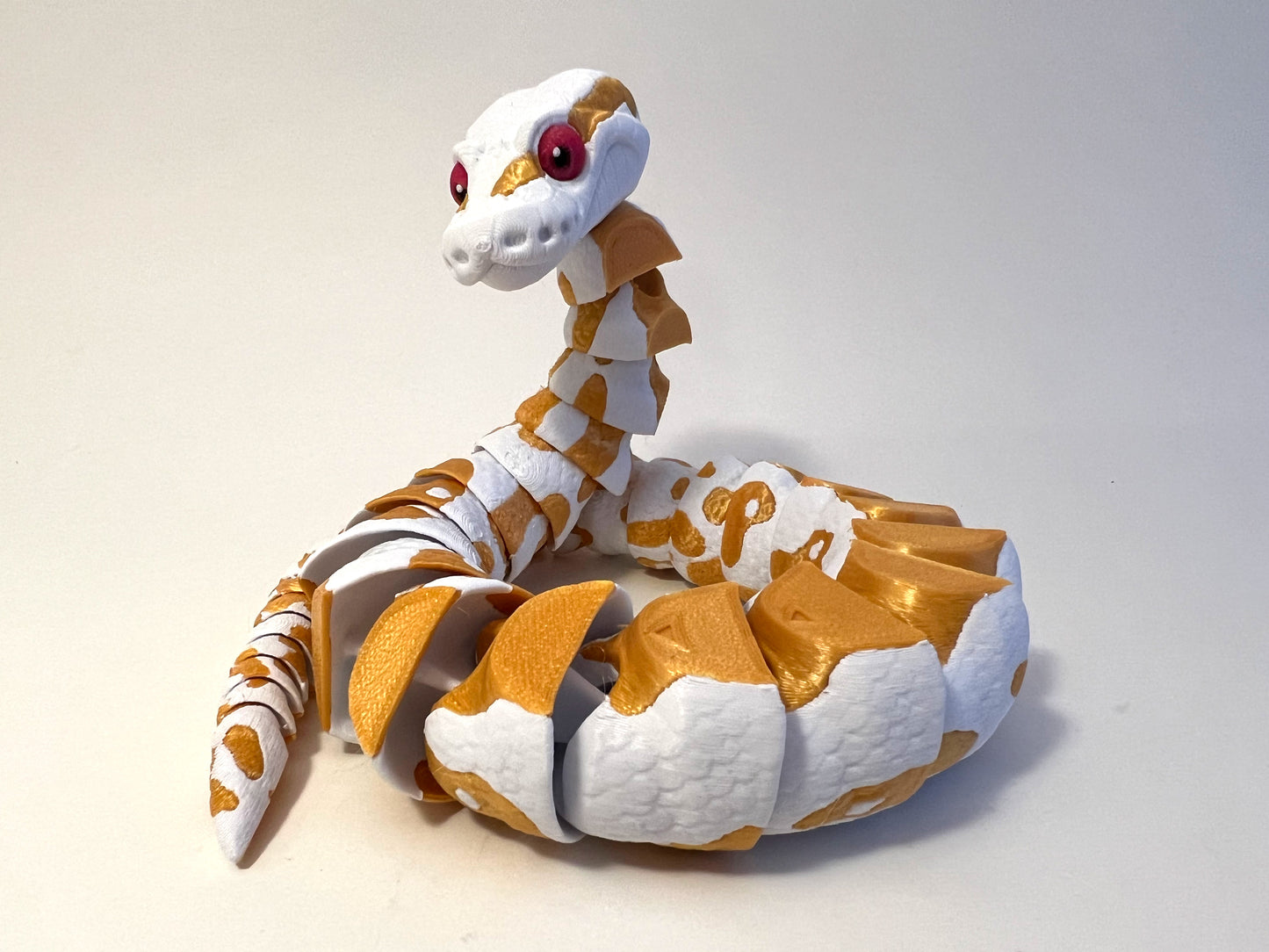 Albino Ball Python Snake Articulated 3D Printed Flexi