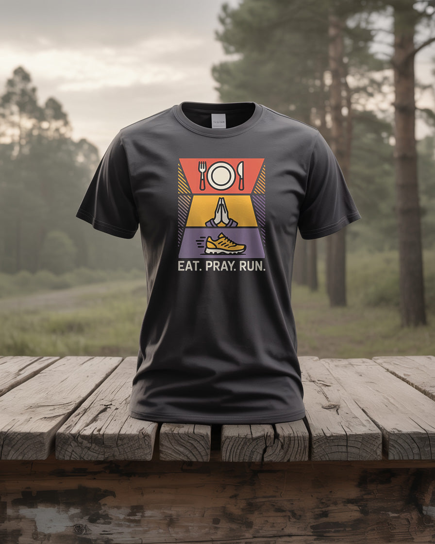 Christian Cross Country T-Shirt | Eat Pray Run Tee | Christian Athlete XC Gift, Faith Based Running Shirt, High School Team Spirit Wear
