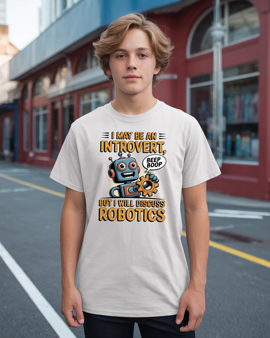 Introvert Will Discuss Robotics T-Shirt | Funny FRC Team Tee