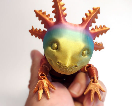 Axolotl Normal Smile Edition - Articulated 3D Printed Fidget Creature