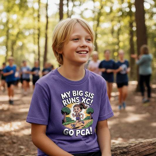 My Big Sis Runs XC! Go PCA! Cross Country Fan Tee