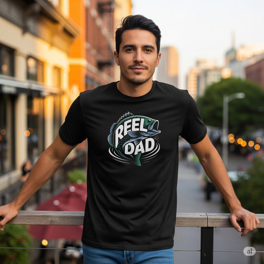 "Reel Dad" T-Shirt | Funny Graphic Tee for Fisherman Fathers