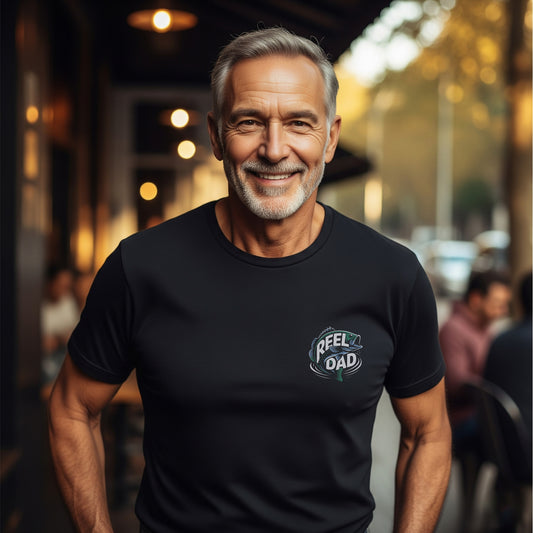 "Reel Dad" T-Shirt -Small Front / Large Back | Funny Graphic Tee for Fisherman Fathers (Copy)