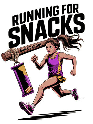 Running For Snacks T-Shirt | Funny Women's Running Tee, Graphic Workout Shirt, Gift for Runners