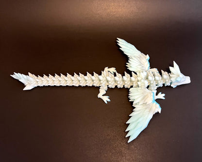 Winged Crystal Dragon Articulated Flexi ADHD Fidget by Cinderwing3D