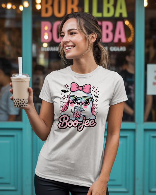 Boo-jee Ghost Bubble Tea T-Shirt | Cute Kawaii Spooky Tee | Fun Graphic Shirt