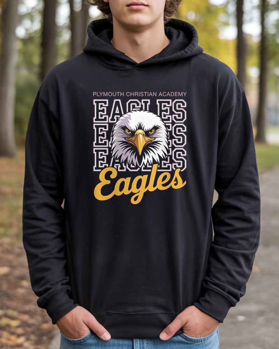 "Plymouth Christian Academy Eagles" High School Spirit Hoodie