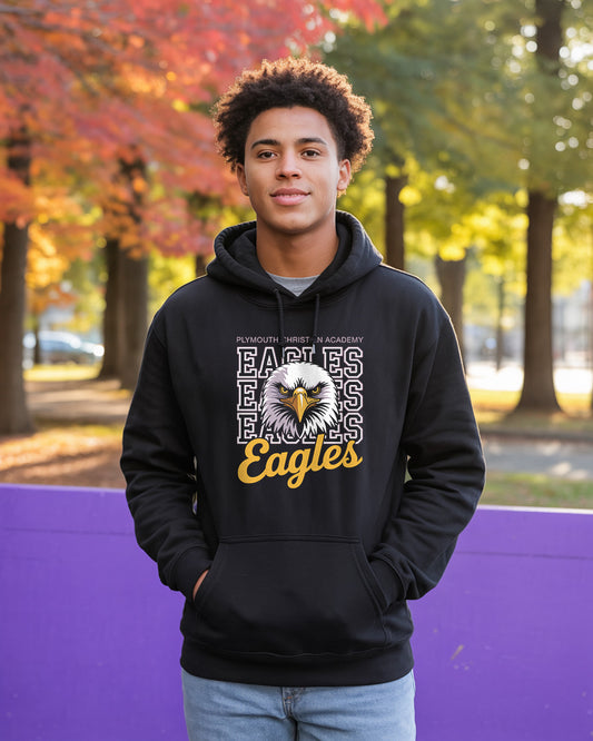 "Plymouth Christian Academy Eagles" High School Spirit Hoodie