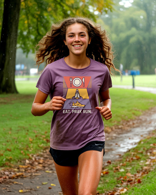 Christian Cross Country T-Shirt | Eat Pray Run Tee | Christian Athlete XC Gift, Faith Based Running Shirt, High School Team Spirit Wear