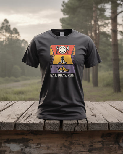 Christian Cross Country T-Shirt | Eat Pray Run Tee | Christian Athlete XC Gift, Faith Based Running Shirt, High School Team Spirit Wear