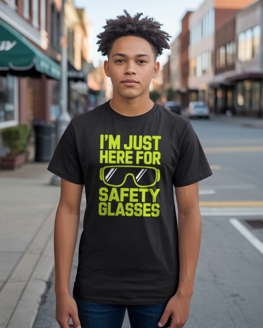 FRC Robotics "I'm Just Here For Safety Glasses" Team Spirit T-Shirt