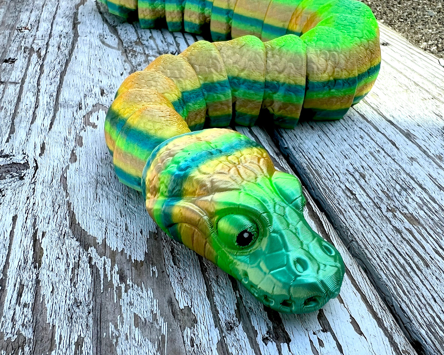 Ball Python Snake Articulated 3D Printed Flexi Fidget Creature