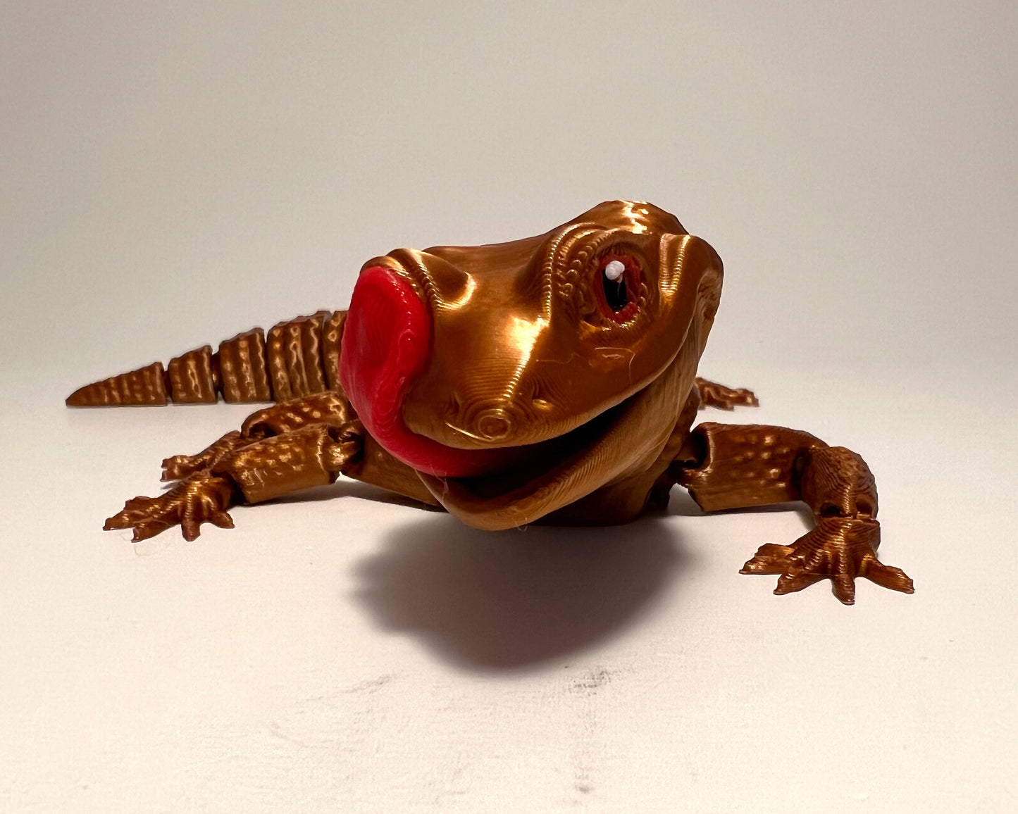 Leopard Gecko Licking Eye - Articulated 3D Printed Flexi Fidget Toy Lizard