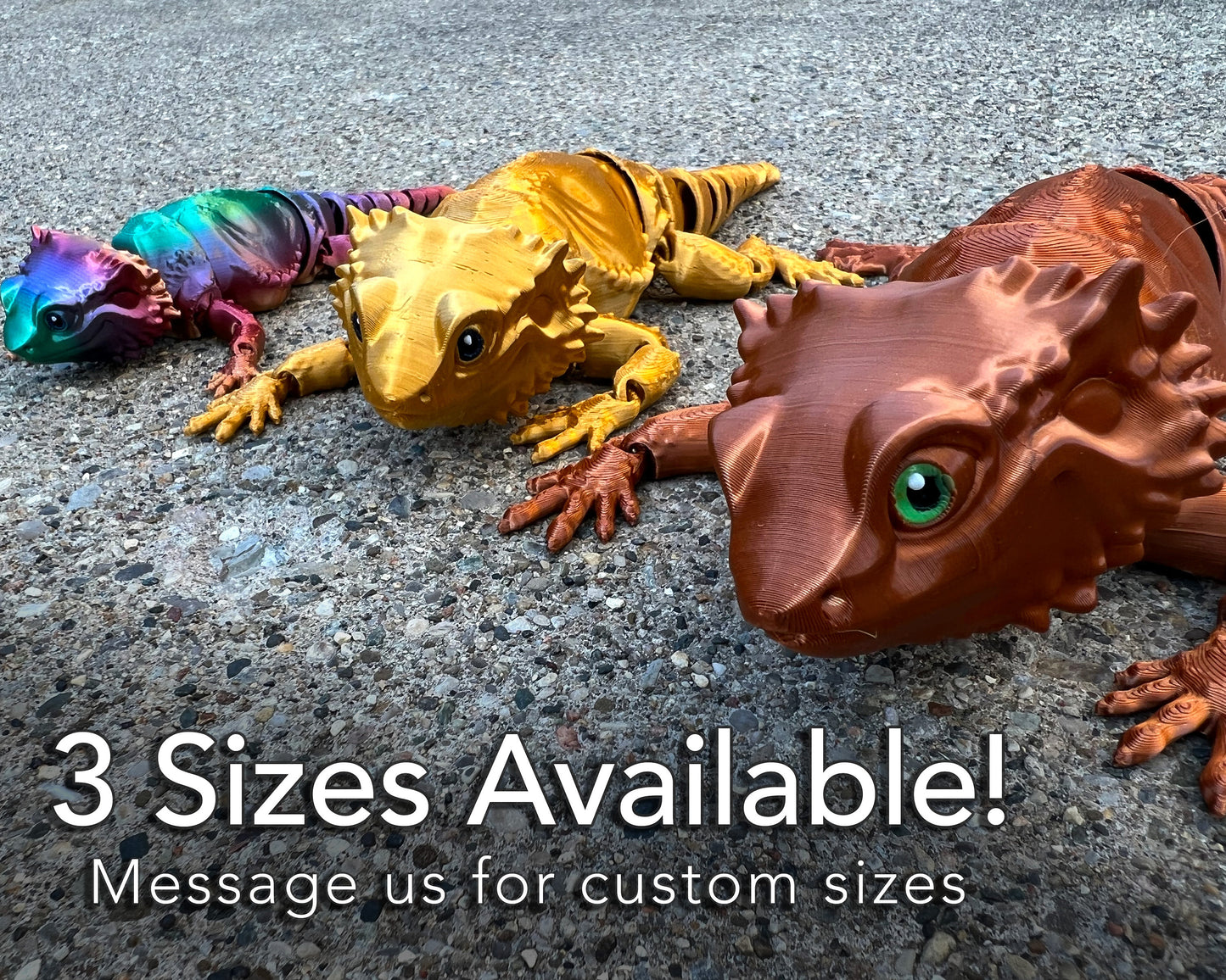 Bearded Dragon Lizard - Adorable Articulated 3D Printed Fidget Toy Creature