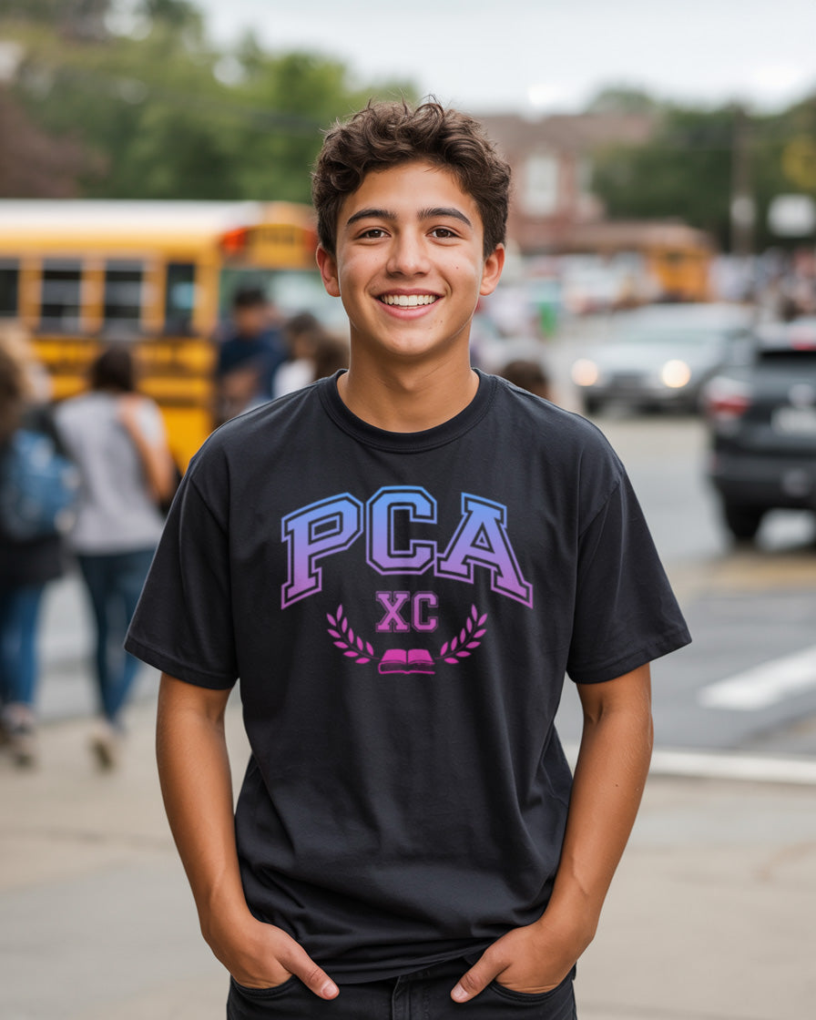 PCA XC Cross Country Spirit T-Shirt - Collegiate Wreath Design