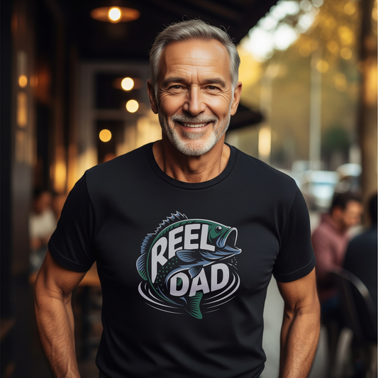 "Reel Dad" T-Shirt | Funny Graphic Tee for Fisherman Fathers