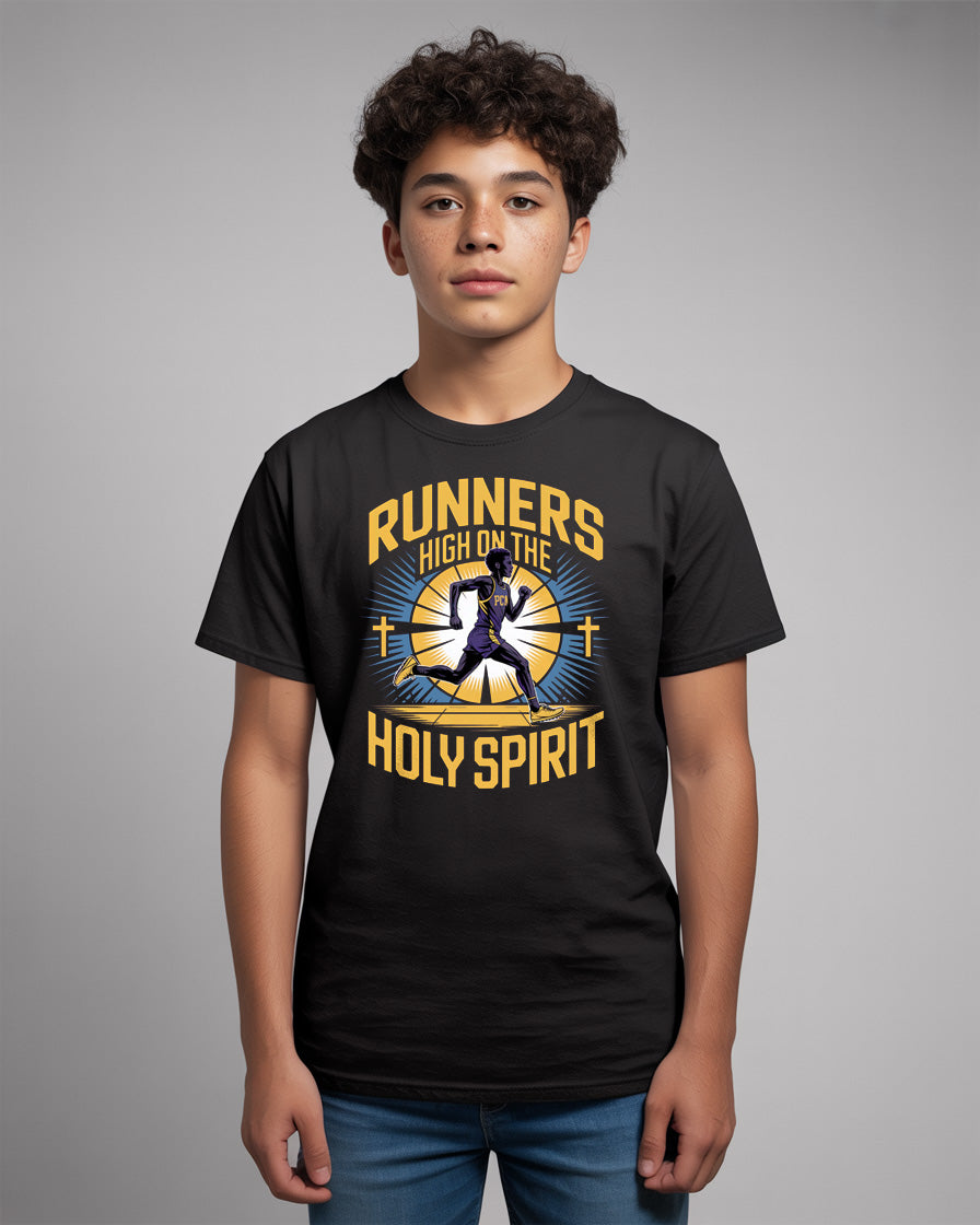 "Runners High on the Holy Spirit" Cross Country T-Shirt