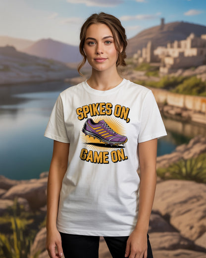 "Spikes On, Game On" Cross Country T-Shirt